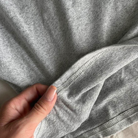 Grey Long Sleeve Crop Top Tee Shirt Round Neck - Picture 6 of 7